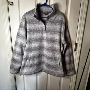 Natural Reflection Bass Pro Cabelas Ombré Mens Sweater Size Large Snap Neck Warm